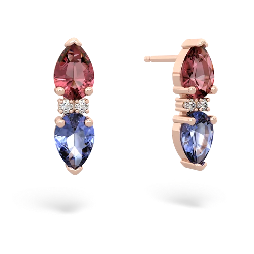 tourmaline-tanzanite bowtie earrings