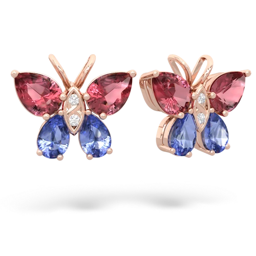 tourmaline-tanzanite butterfly earrings