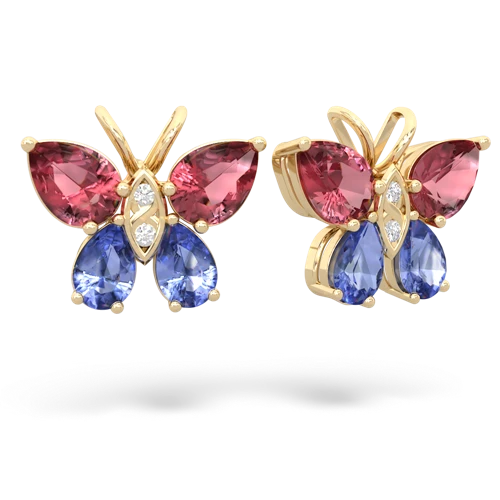tourmaline-tanzanite butterfly earrings