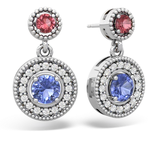 tourmaline-tanzanite halo earrings