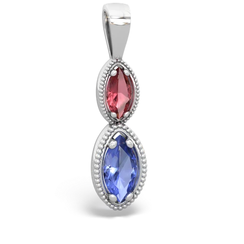 tourmaline-tanzanite antique milgrain pendant