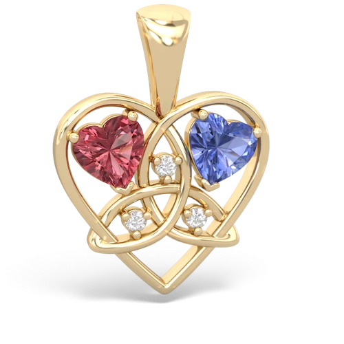 tourmaline-tanzanite celtic heart pendant