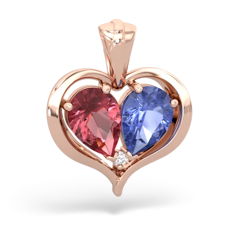 tourmaline-tanzanite half heart whole pendant