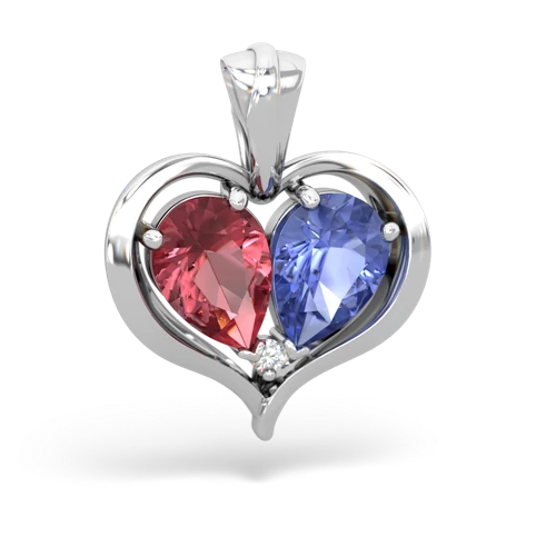 tourmaline-tanzanite half heart whole pendant