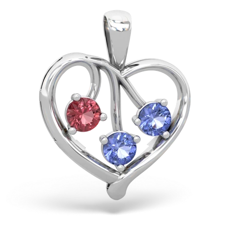 tourmaline-tanzanite love heart pendant