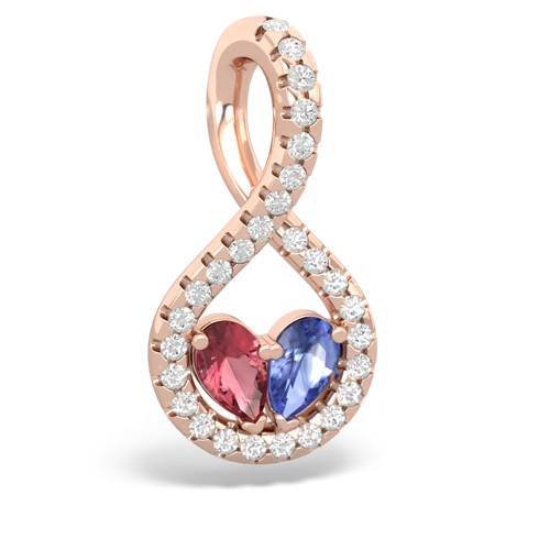 tourmaline-tanzanite pave twist pendant