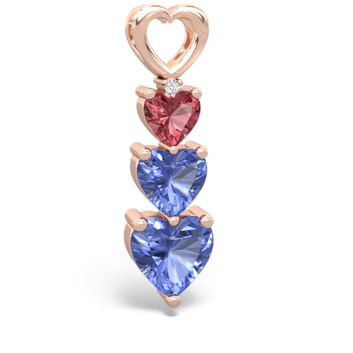 tourmaline-tanzanite three stone pendant