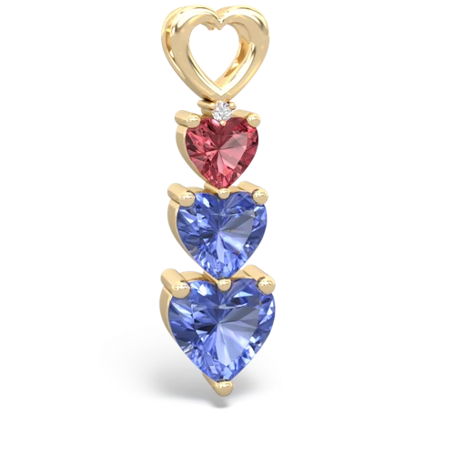 Pink Tourmaline Genuine Pink Tourmaline with Genuine Tanzanite and Genuine London Blue Topaz Past Present Future pendant Pendant