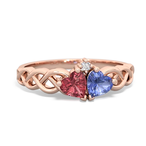 tourmaline-tanzanite celtic braid ring