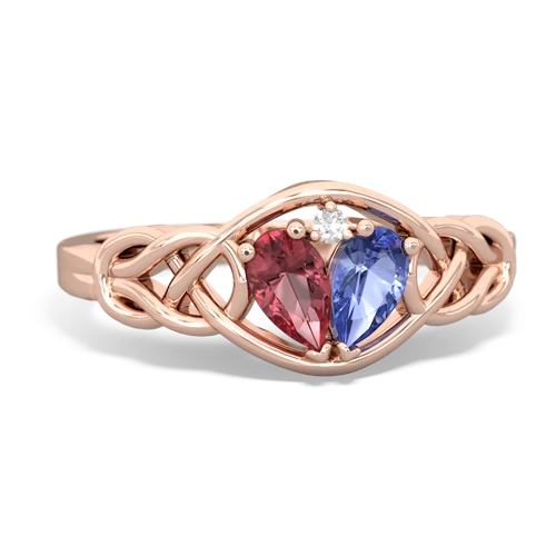 tourmaline-tanzanite celtic knot ring