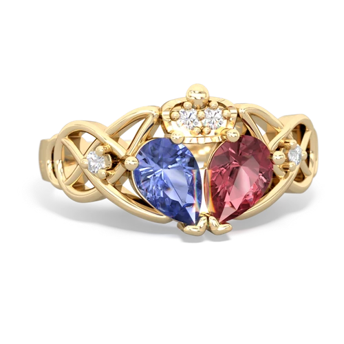 tourmaline-tanzanite claddagh ring