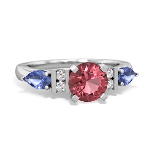 Pink Tourmaline Genuine Pink Tourmaline with Genuine Tanzanite and  Engagement ring Ring