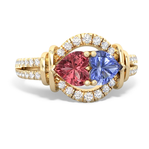 tourmaline-tanzanite pave keepsake ring