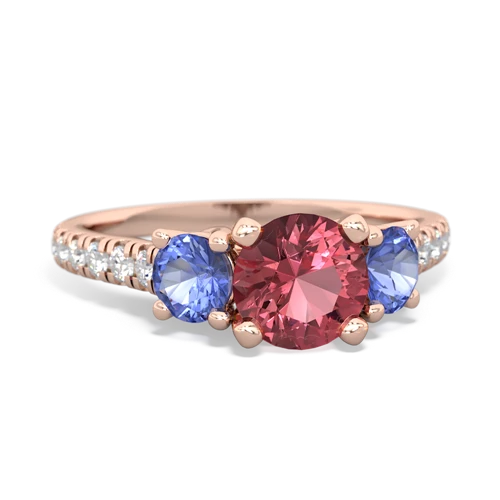 tourmaline-tanzanite trellis pave ring