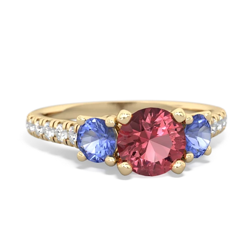 tourmaline-tanzanite trellis pave ring