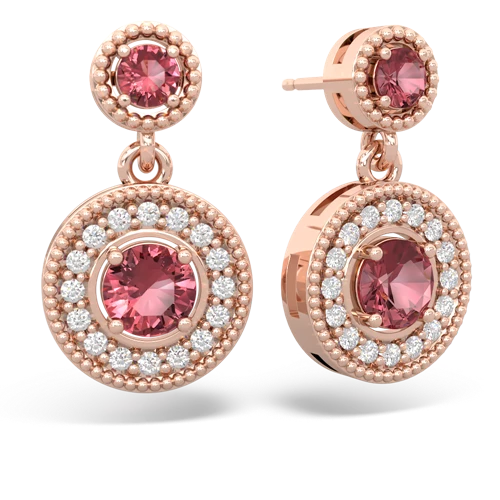 tourmaline-tourmaline halo earrings