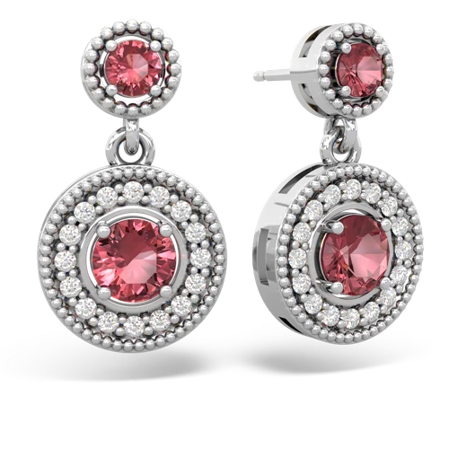 tourmaline-tourmaline halo earrings