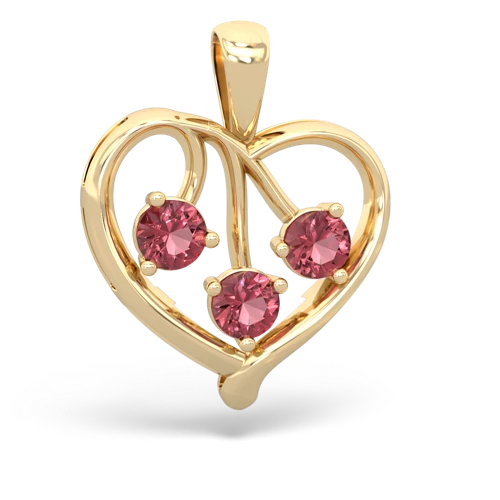 ruby-pink sapphire love heart pendant