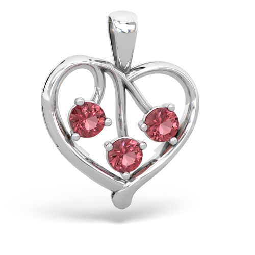 pink sapphire-emerald love heart pendant