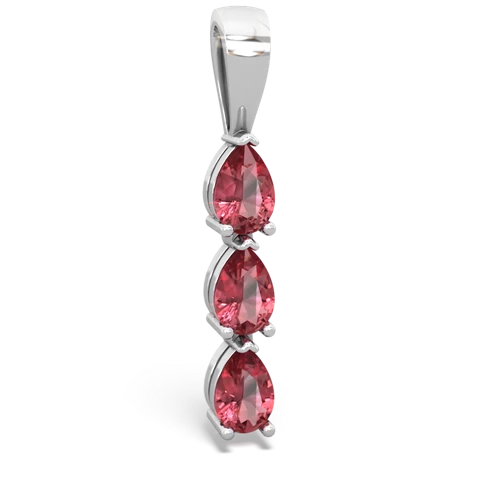ruby-pink sapphire three stone pendant