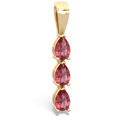 pink sapphire-peridot three stone pendant