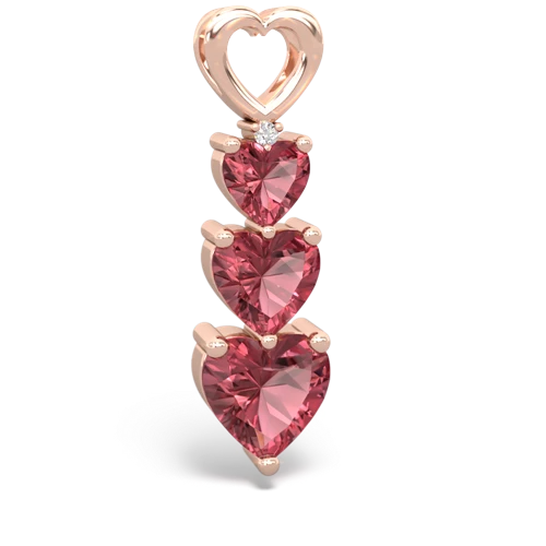 ruby-pink sapphire three stone pendant