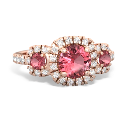 ruby-tourmaline three stone regal ring