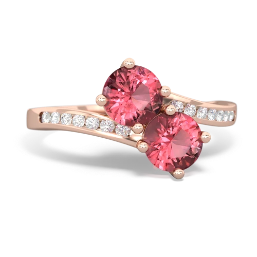 tourmaline-tourmaline two stone channel ring