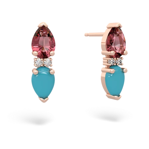 tourmaline-turquoise bowtie earrings