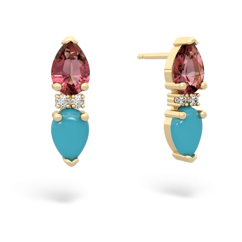 tourmaline-turquoise bowtie earrings