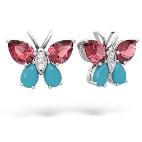 tourmaline-turquoise butterfly earrings