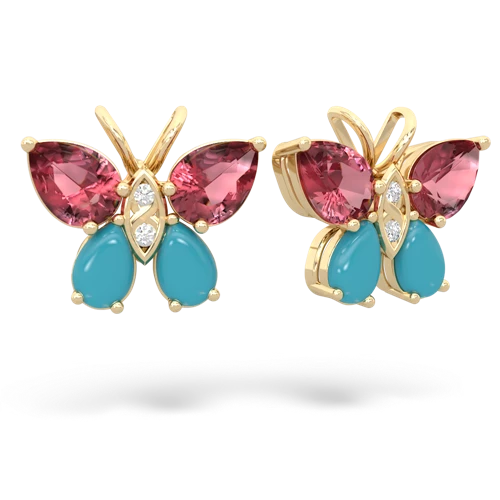 tourmaline-turquoise butterfly earrings