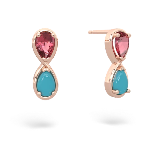 tourmaline-turquoise infinity earrings