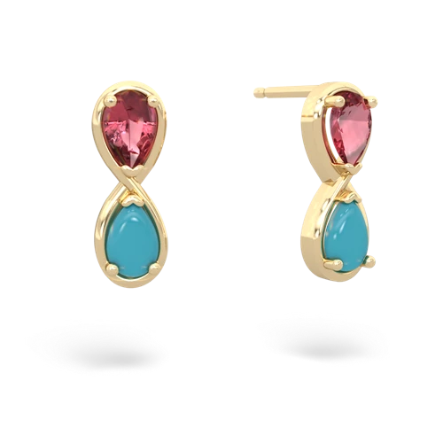 tourmaline-turquoise infinity earrings