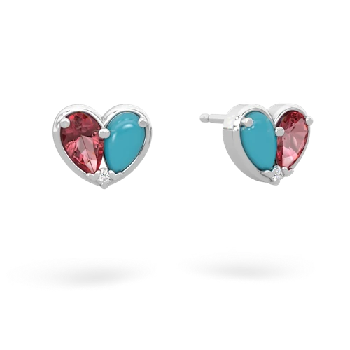 tourmaline-turquoise one heart earrings