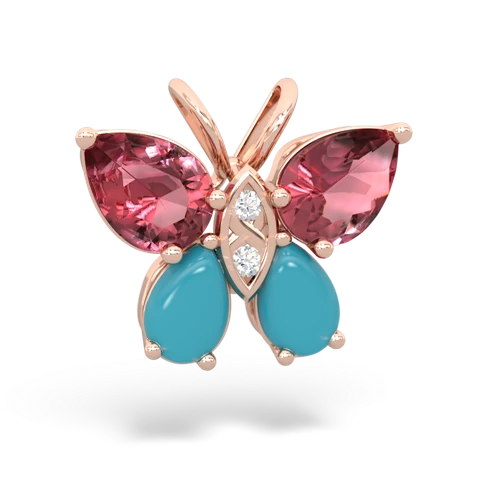 tourmaline-turquoise butterfly pendant