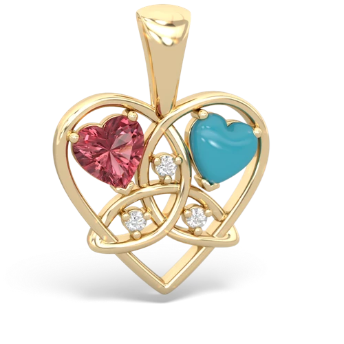 tourmaline-turquoise celtic heart pendant