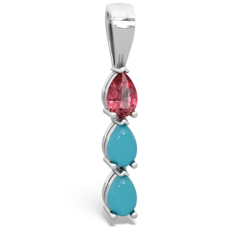 tourmaline-turquoise three stone pendant