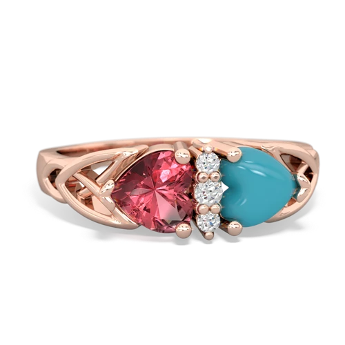 tourmaline-turquoise celtic ring