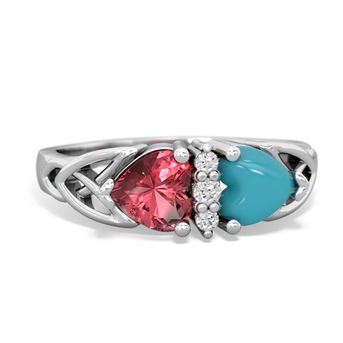 tourmaline-turquoise celtic ring