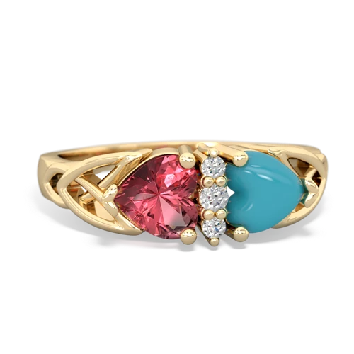 tourmaline-turquoise celtic ring