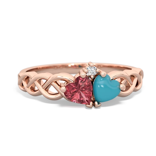 tourmaline-turquoise celtic braid ring