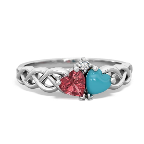 tourmaline-turquoise celtic braid ring