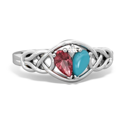 tourmaline-turquoise celtic knot ring