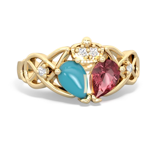 tourmaline-turquoise claddagh ring