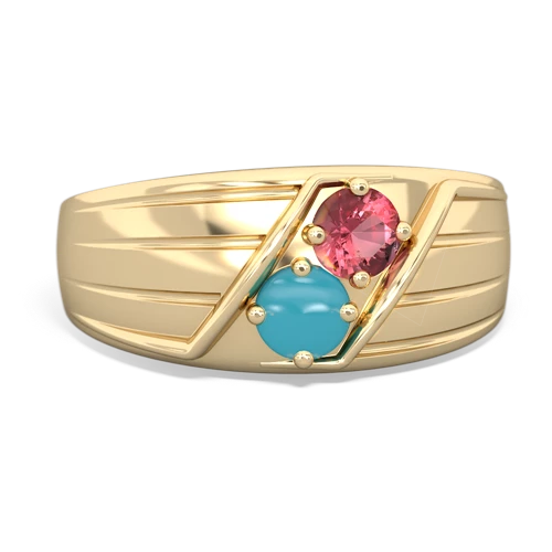 tourmaline-turquoise mens ring