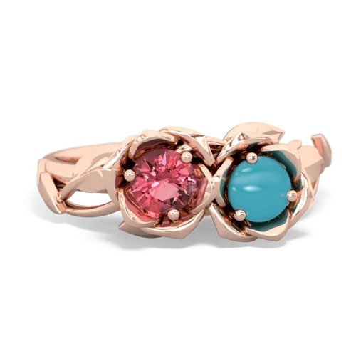 tourmaline-turquoise roses ring