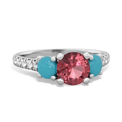 tourmaline-turquoise trellis pave ring