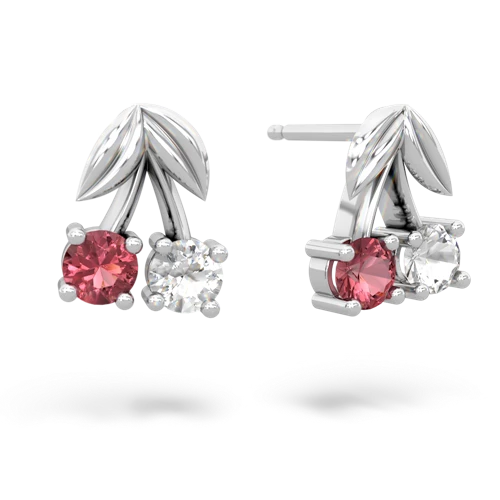 tourmaline-white topaz cherries earrings