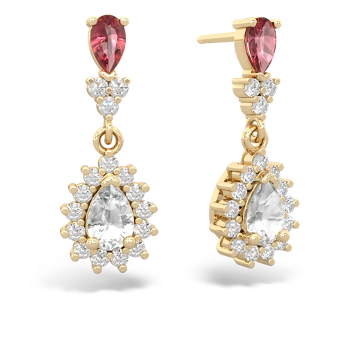 tourmaline-white topaz dangle earrings
